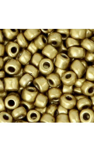 Seed beads 6/0 (4mm) Metallic brass gold